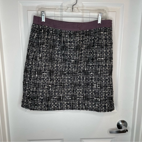 Boden Limited Edition Tweed Wool Blend Boucle Mini Skirt in Black/White/Gray 10 - Picture 1 of 10
